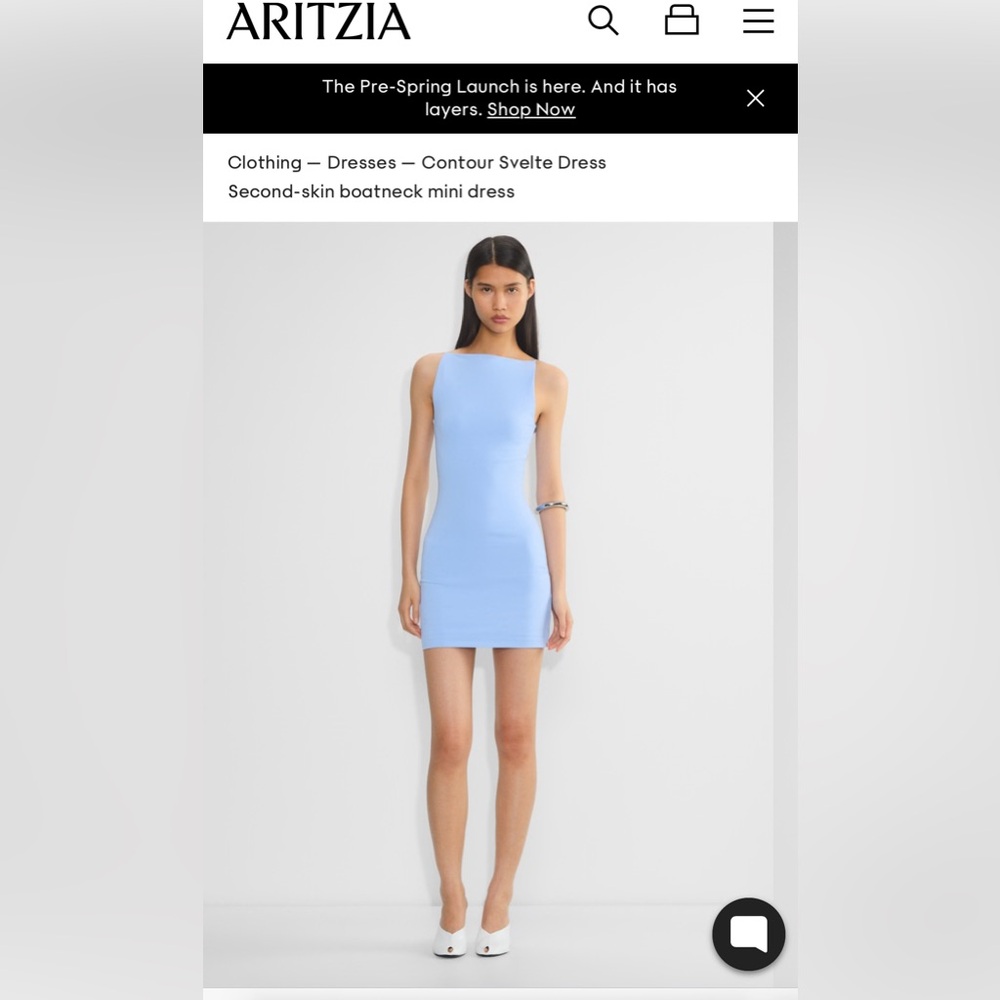 Aritzia mini blue dress xs new